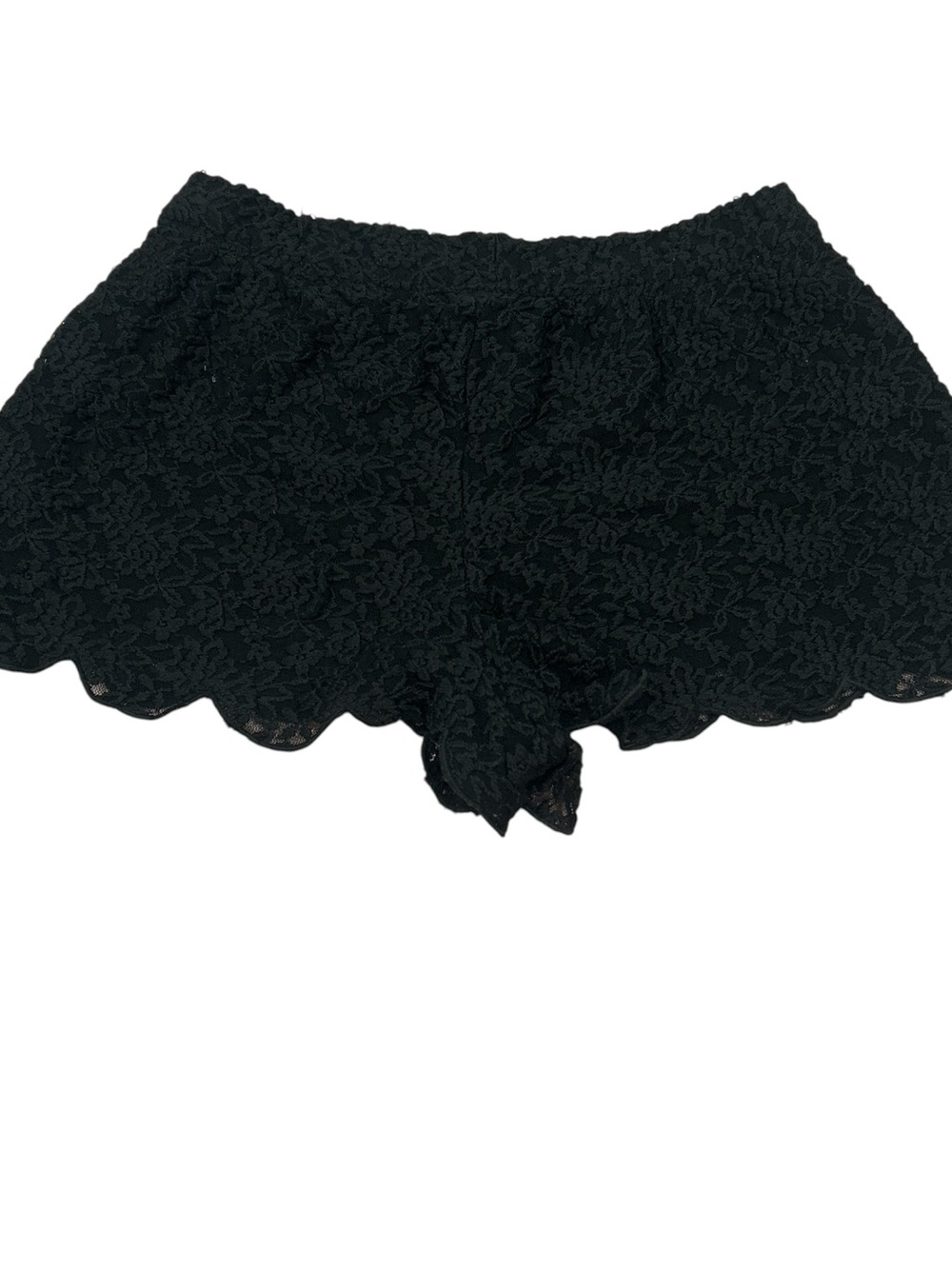 Free People Black Lace Scallop Hem Shorts